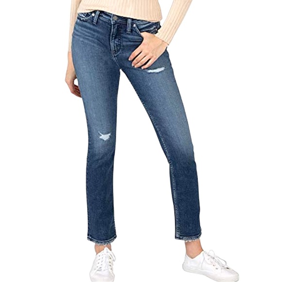 Silver Jeans High note Straight jean distressing 29 waist - Picture 2 of 6